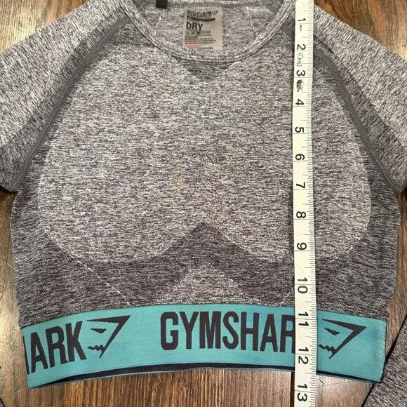 Gymshark Women’s XS Grey Marl Seamless Long Sleeve Crop Top - Like New - Picture 6 of 6